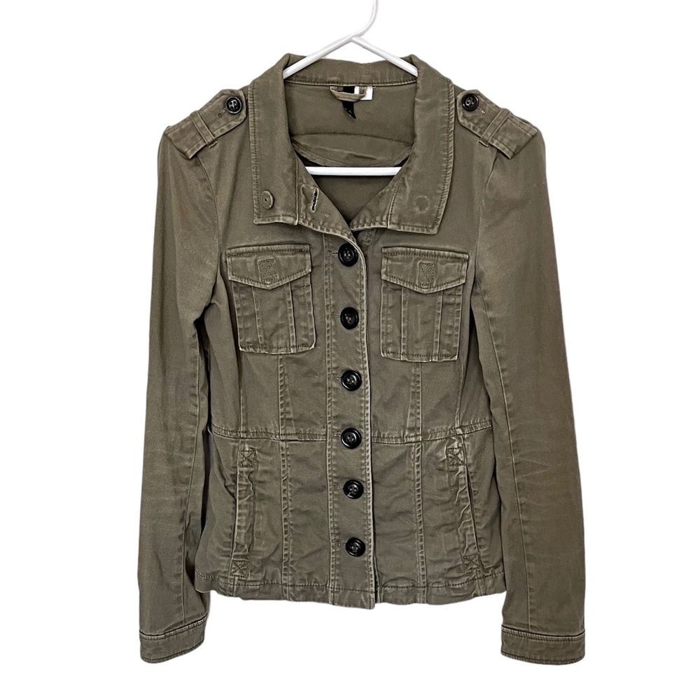 H & M Divided Khaki Green Military Jacket Size 4